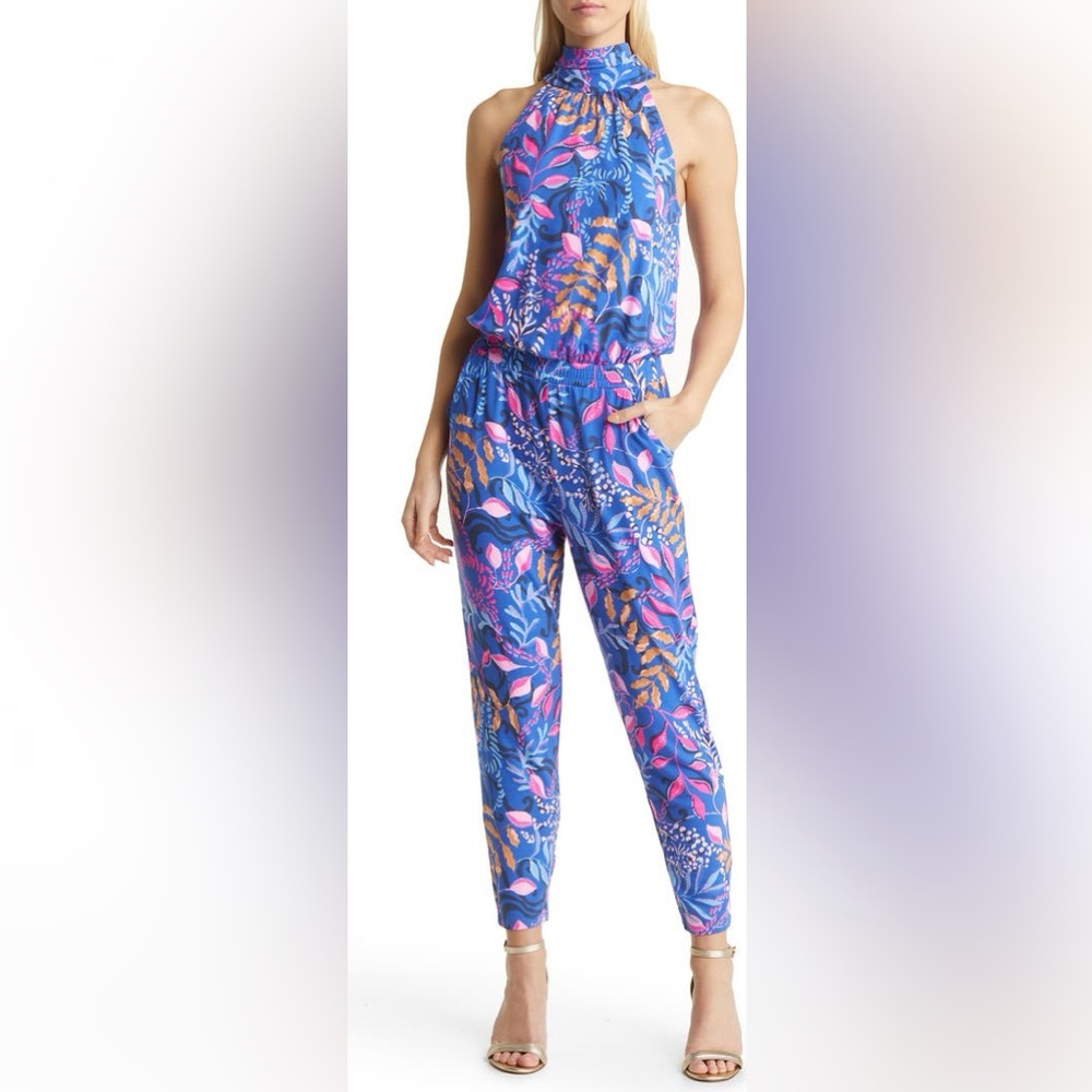 Lilly Pulitzer  Wyota Botanical Print Sleeveless Jumpsuit - Size M